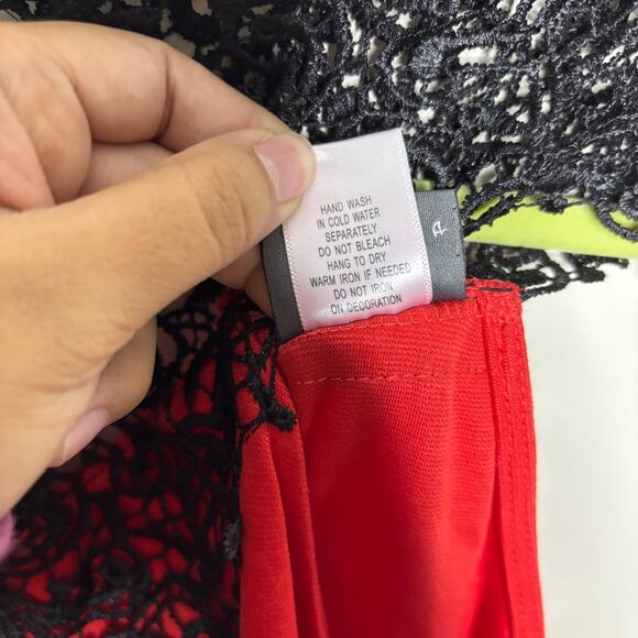 Dots Red Lace Peplum Midi Dress Sz 3X - Picture 6 of 11